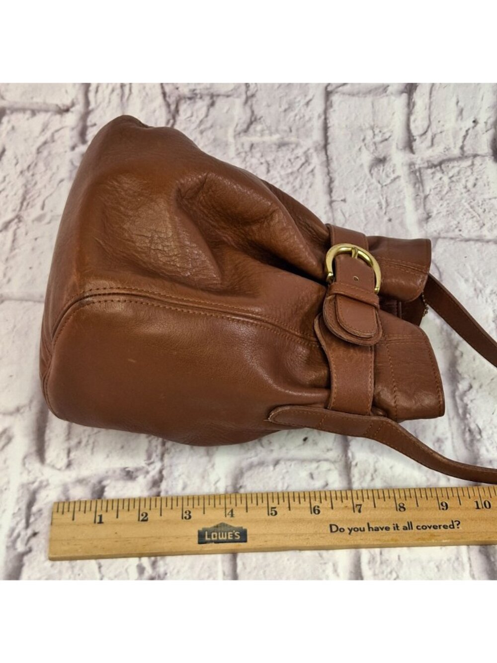 Vintage Coach Soho Leather Belted Pouch Shoulder Bucket Bag Crossbody Purse - Picture 7 of 9
